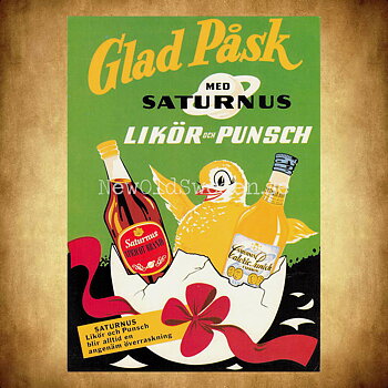 SATURNUS Likör och Punsch Glad Påsk - Vykort A5