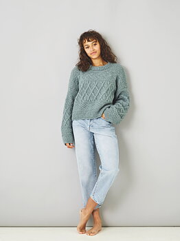 Ovesize sweater med struktur vuxen - Alice By Permin