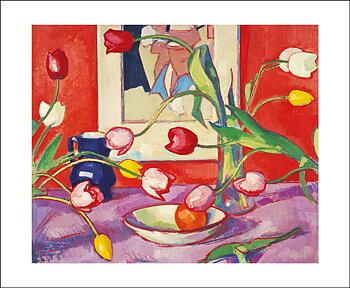 Samuel John Peploe : Tulips - The Blue Jug - Kort med kuvert