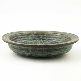 Gunnar Nylund (Igloo 1965) Green Bowl with Circular Relief 21 cm