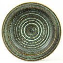 Gunnar Nylund (Igloo 1965) Green Bowl with Circular Relief 21 cm