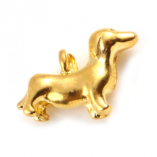 Berlock - Hund,  guld 3D, Tax