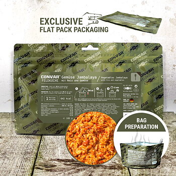 Convar Emergency Food | Vegetable Jambalaya | Frysetørket mat | 180g
