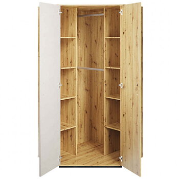 QUBIC 2-door corner wardrobe with hanging rails