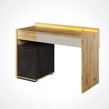 QUBIC desk with drawer and closed storage