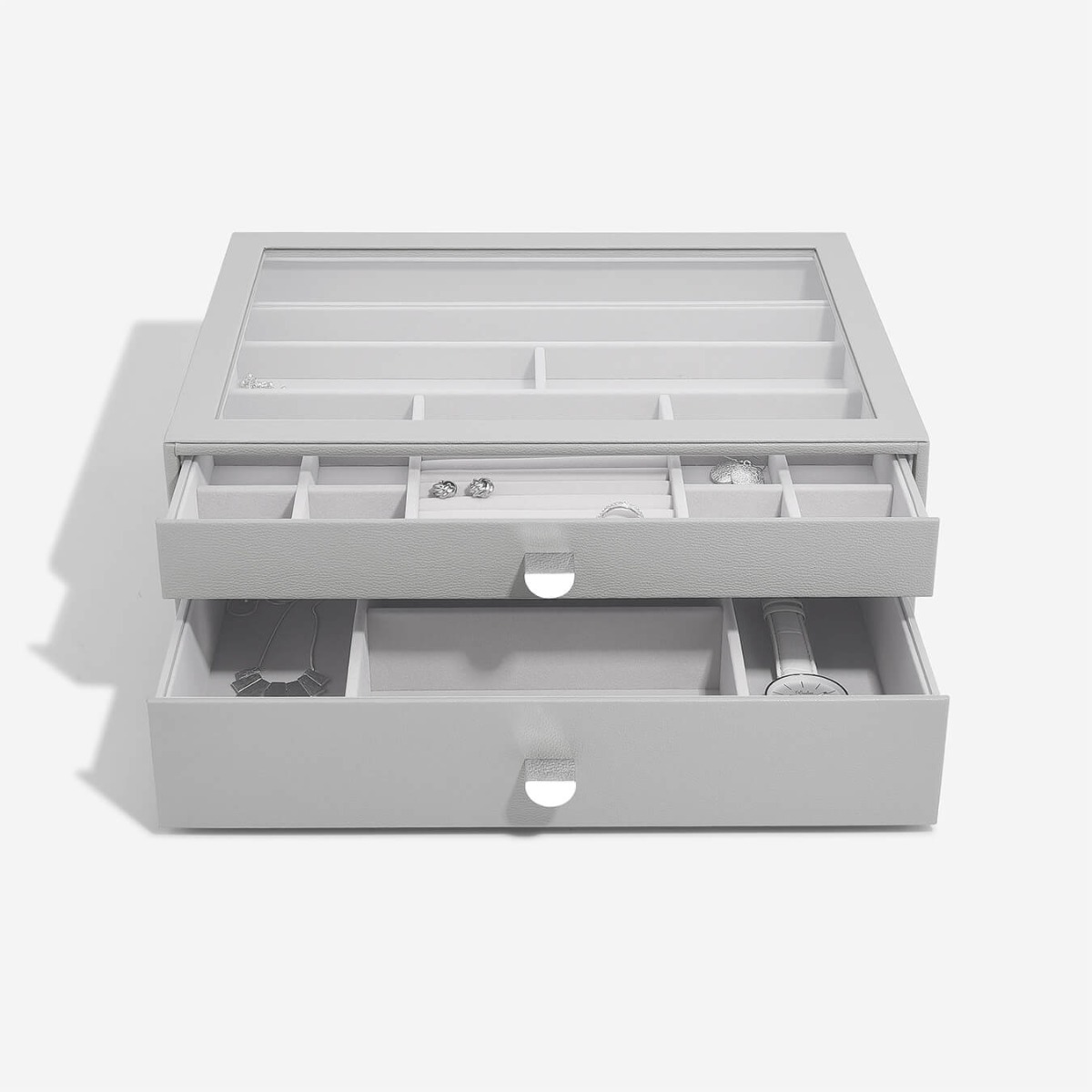 Minibyrå för smycken, 2 lådor, SUPERSIZE STACKERS DRAWERS,  Pebble Grey