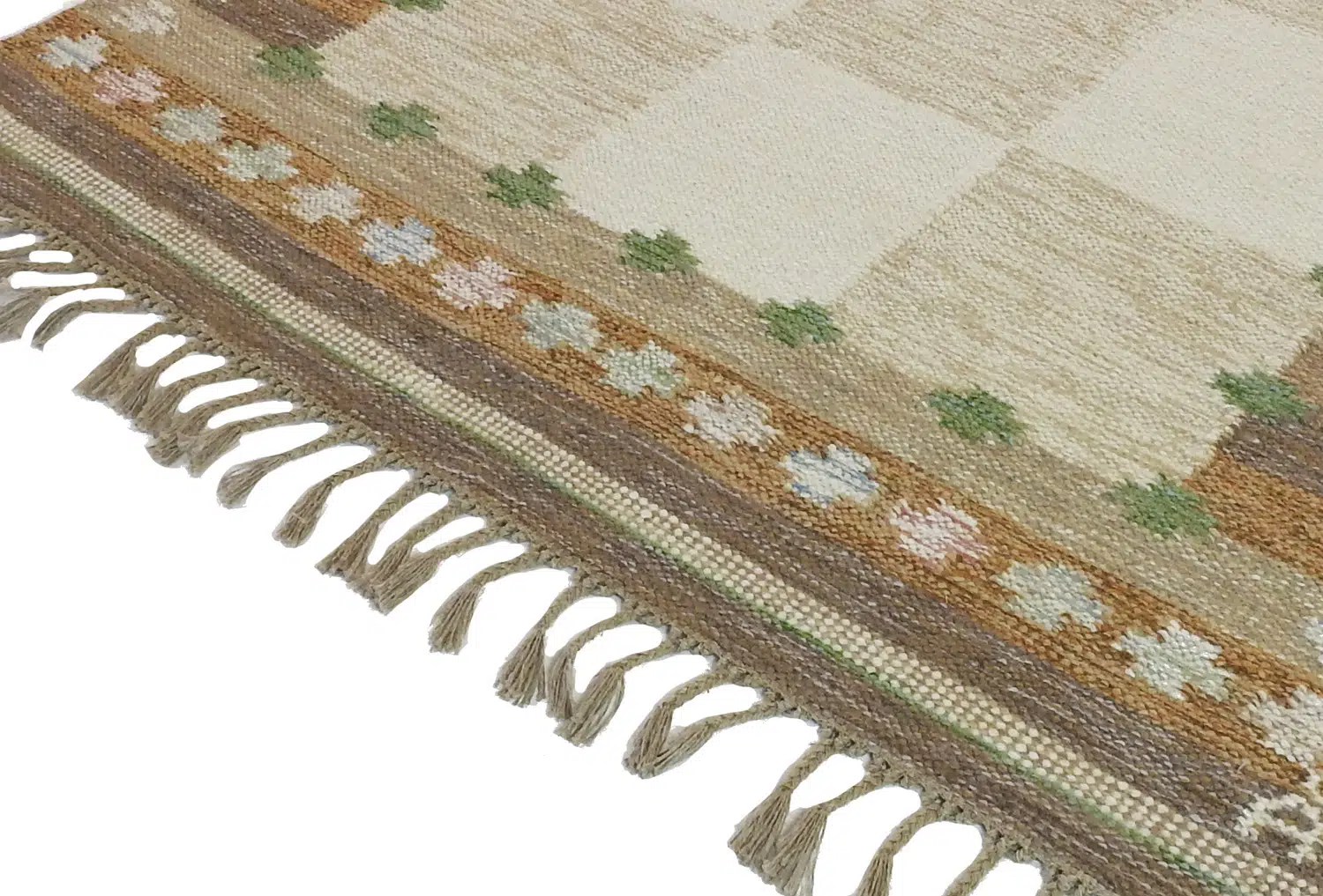 Röllakanmatta Bolmsö Beige - Närbild på Flätor