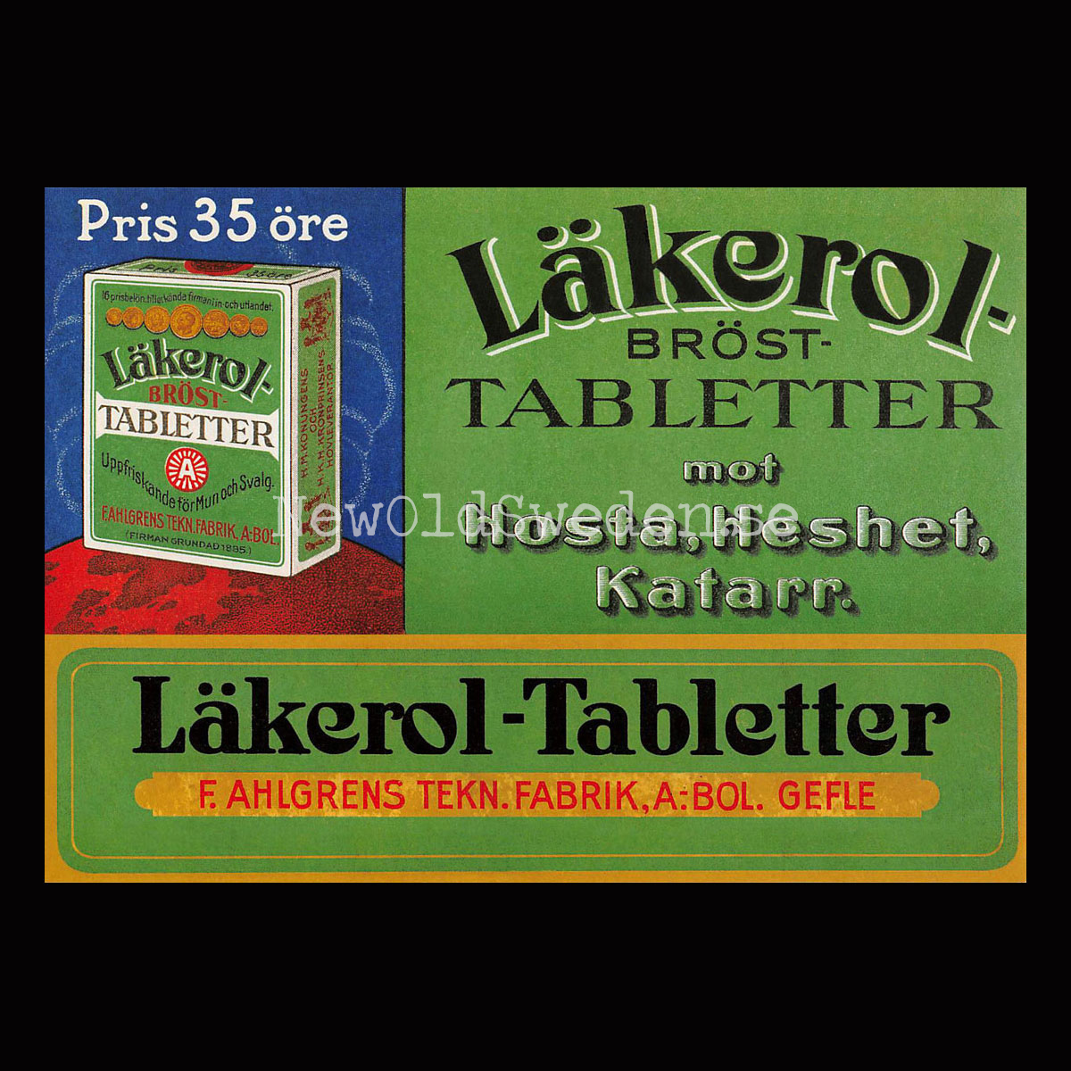 LÄKEROL Bröst-Tabletter - Vykort A5