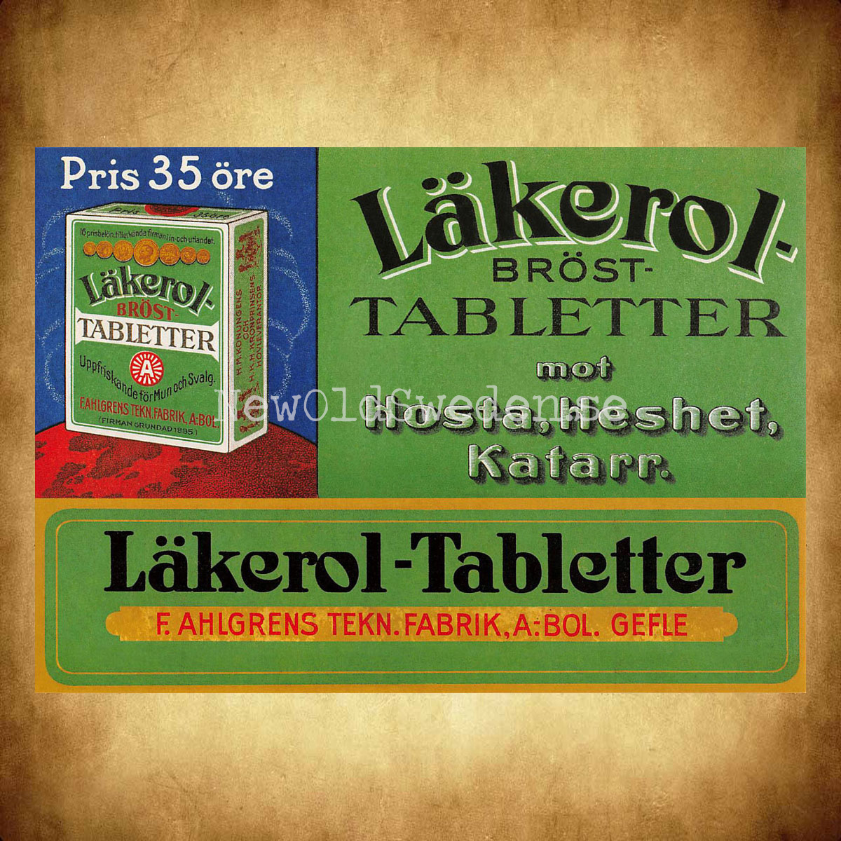 LÄKEROL Bröst-Tabletter - Vykort A5 - 2