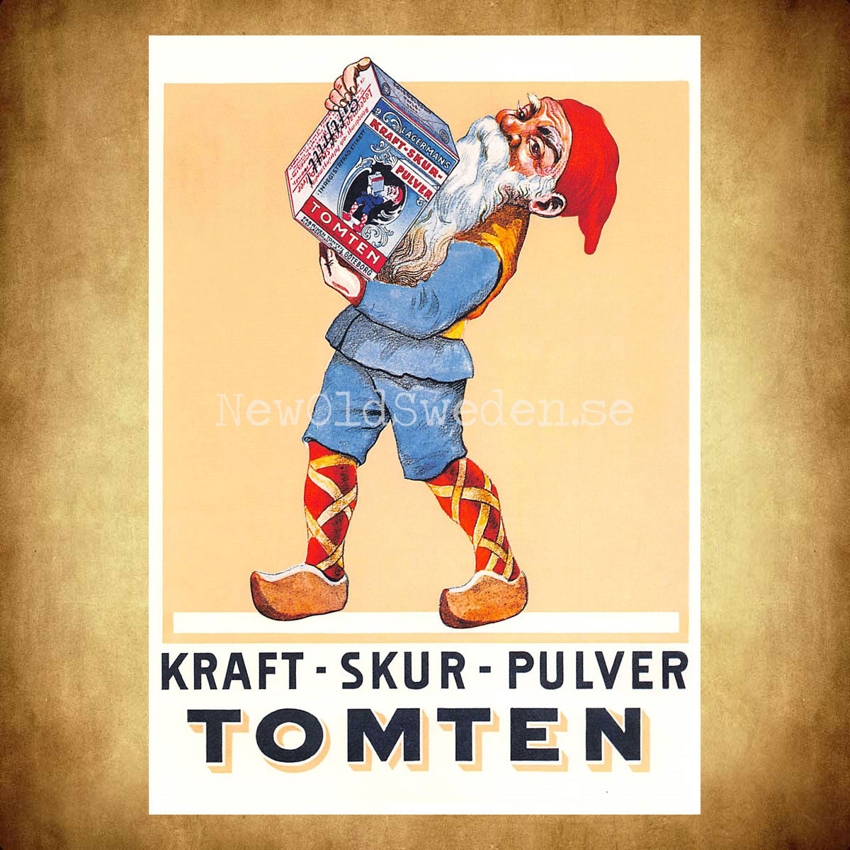 TOMTEN KRAFT-SKUR-PULVER - Vykort A5 - 2
