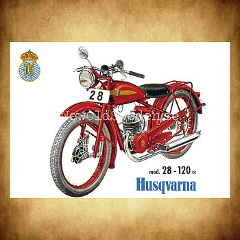 HUSQVARNA - mod. 28 - 120cc - Vykort A5