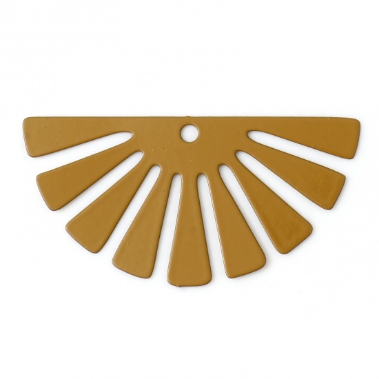 Charm Painted flower Brown