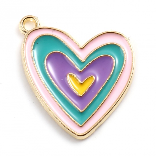 Charm ,  Enameld  heart pastel