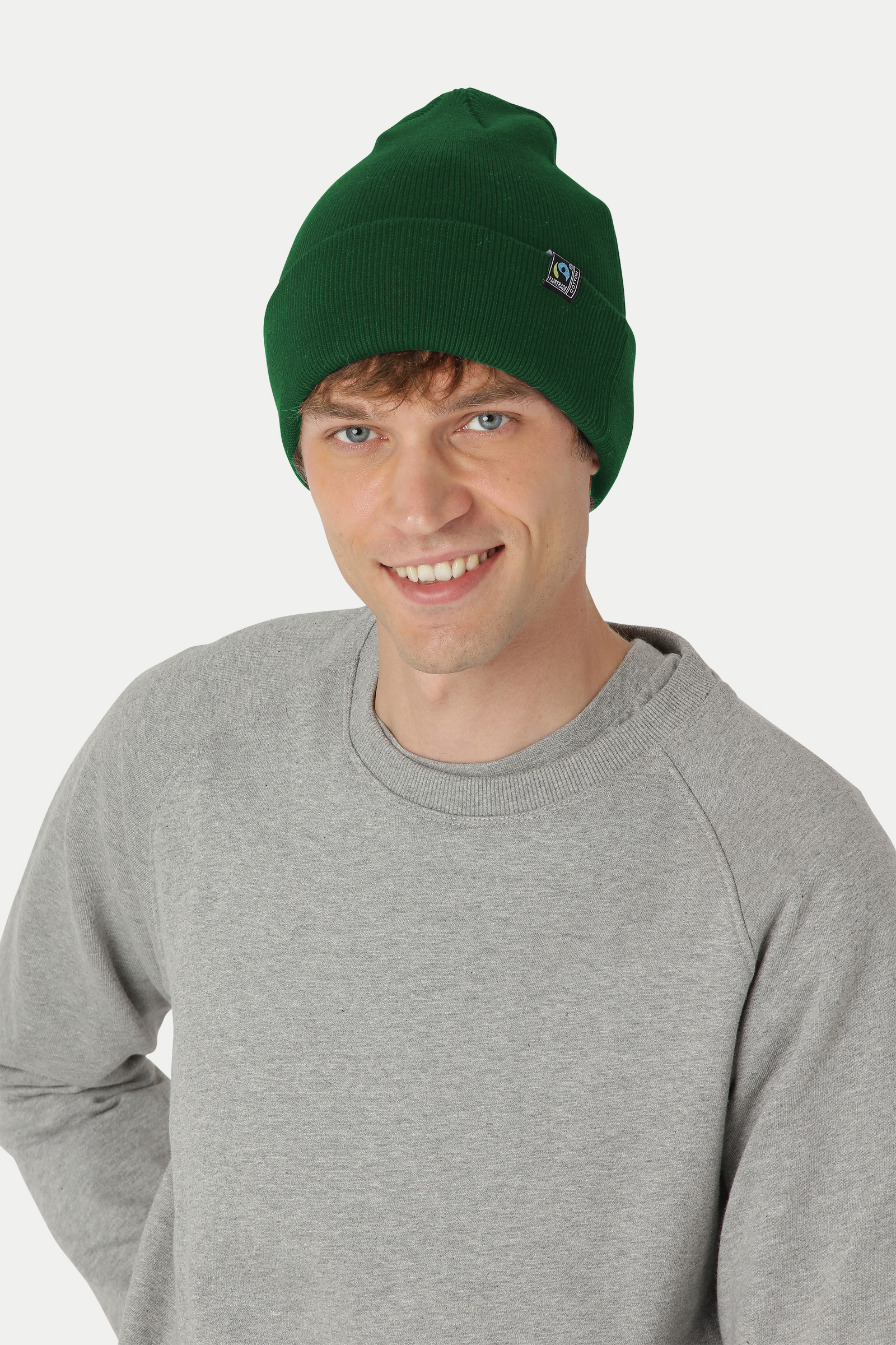 Classic Beanie, Unisex, Bottle Green, Neutral, Fairtrade & Organic GOTS - 3