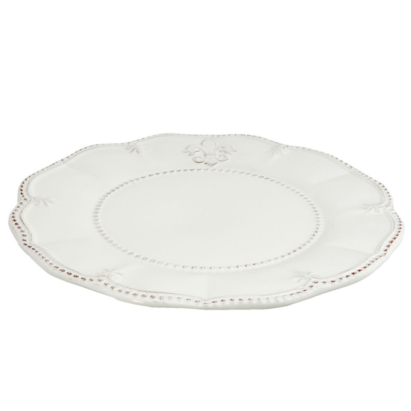 Tallrik - Fat - Fransk Lilja - Porslin - Vit - Ø 28,5 cm - 2