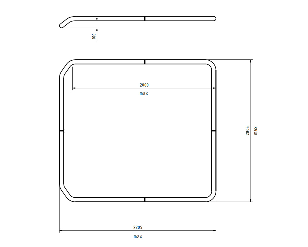 T-RACK Maxi Flex DESIGN takbåge L2200xB2000mm (max) - 2