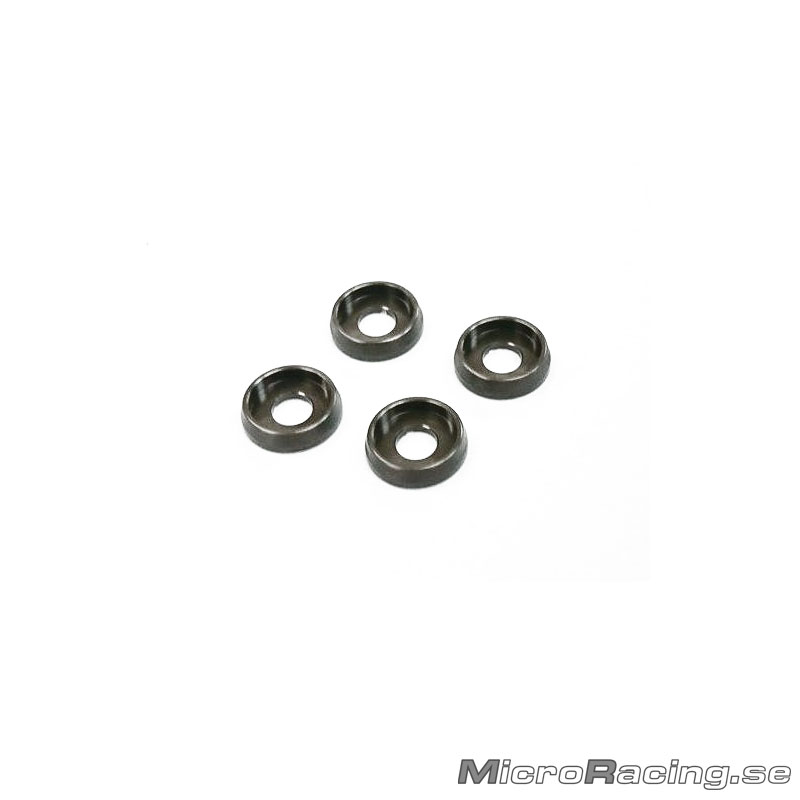 AMR - M3 Flat Head Washer, Gun Metallic, 4pcs