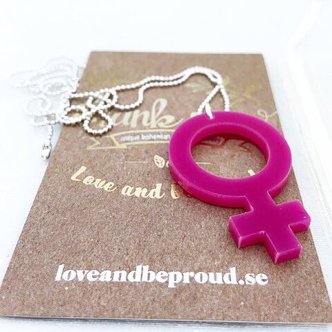 Halsband kvinnosymbol Cerise