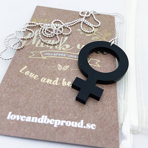 Halsband kvinnosymbol Svart