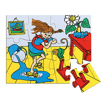 Pippi Träpussel, 12 Bitar - Micki