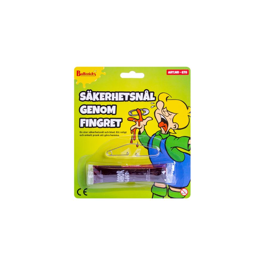 Buttericks Säkerhetsnål Genom Fingret