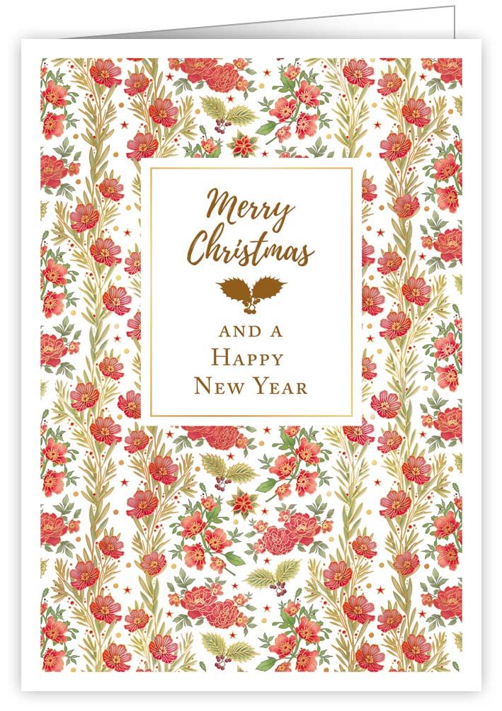 Merry Christmas Flowers, Greeting Card