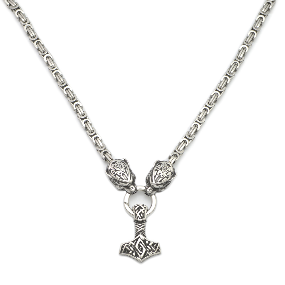 Necklace King's Link Complete With Thor's Hammer (63,5cm 7x7mm). - 2