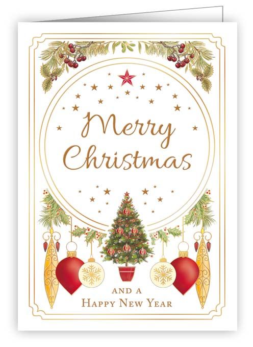 Merry Christmas with Tree, Mini Card