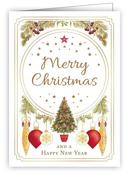 Merry Christmas with Tree, Mini Card