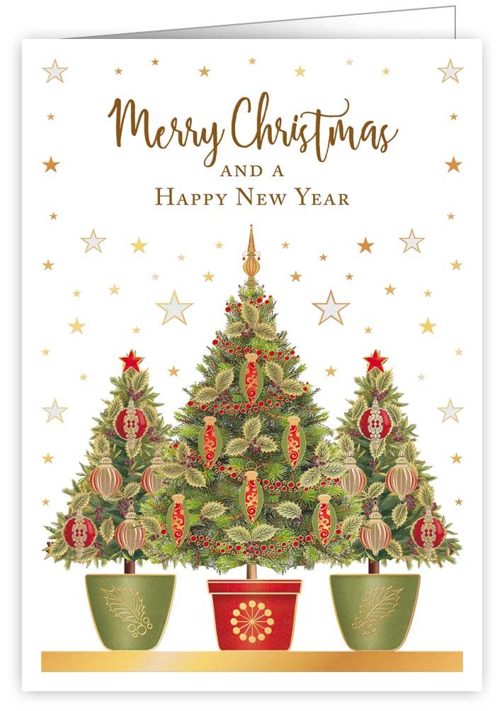 Three Xmas Trees, Greeting Card