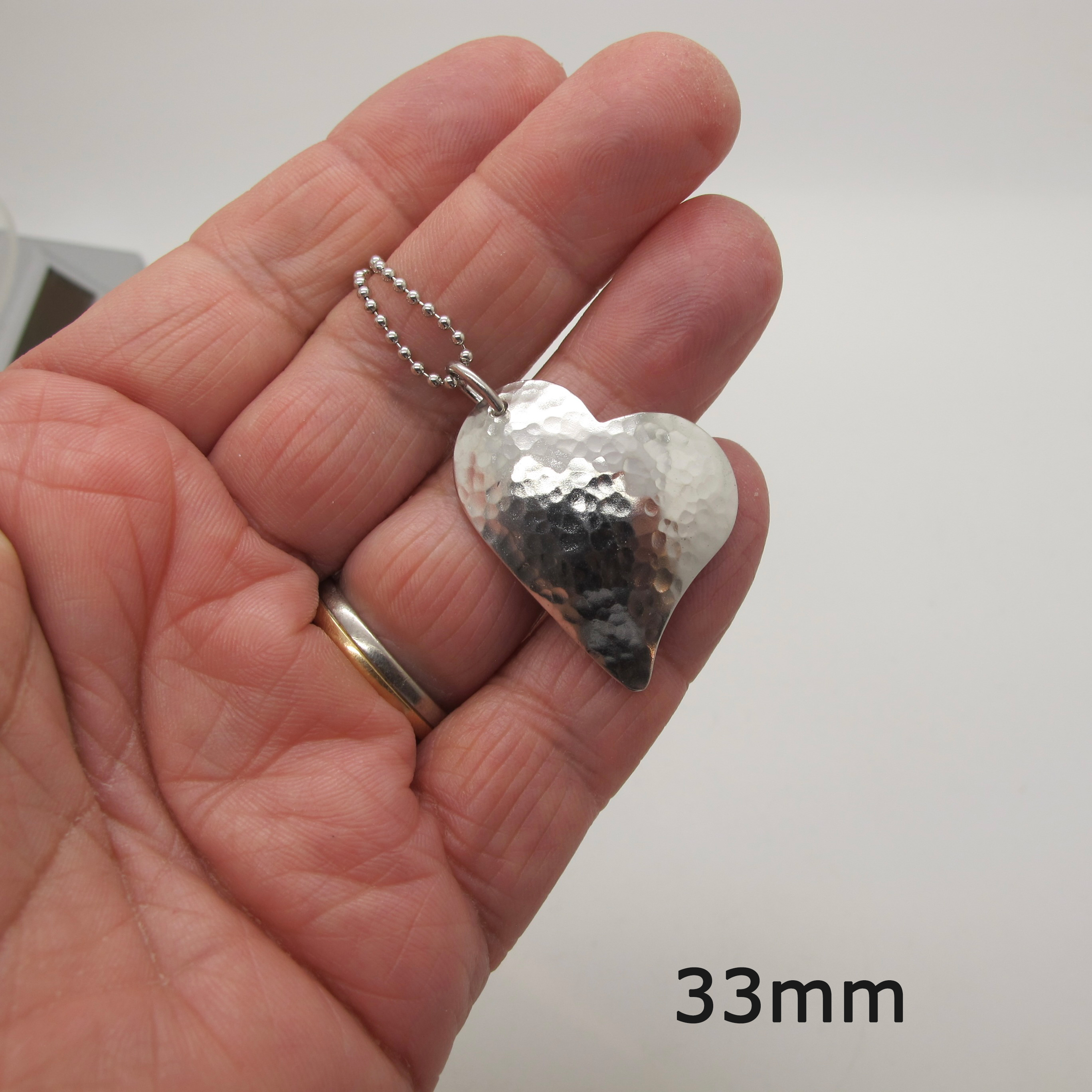 Sterling Silver Handmade Heart Pendant - 7