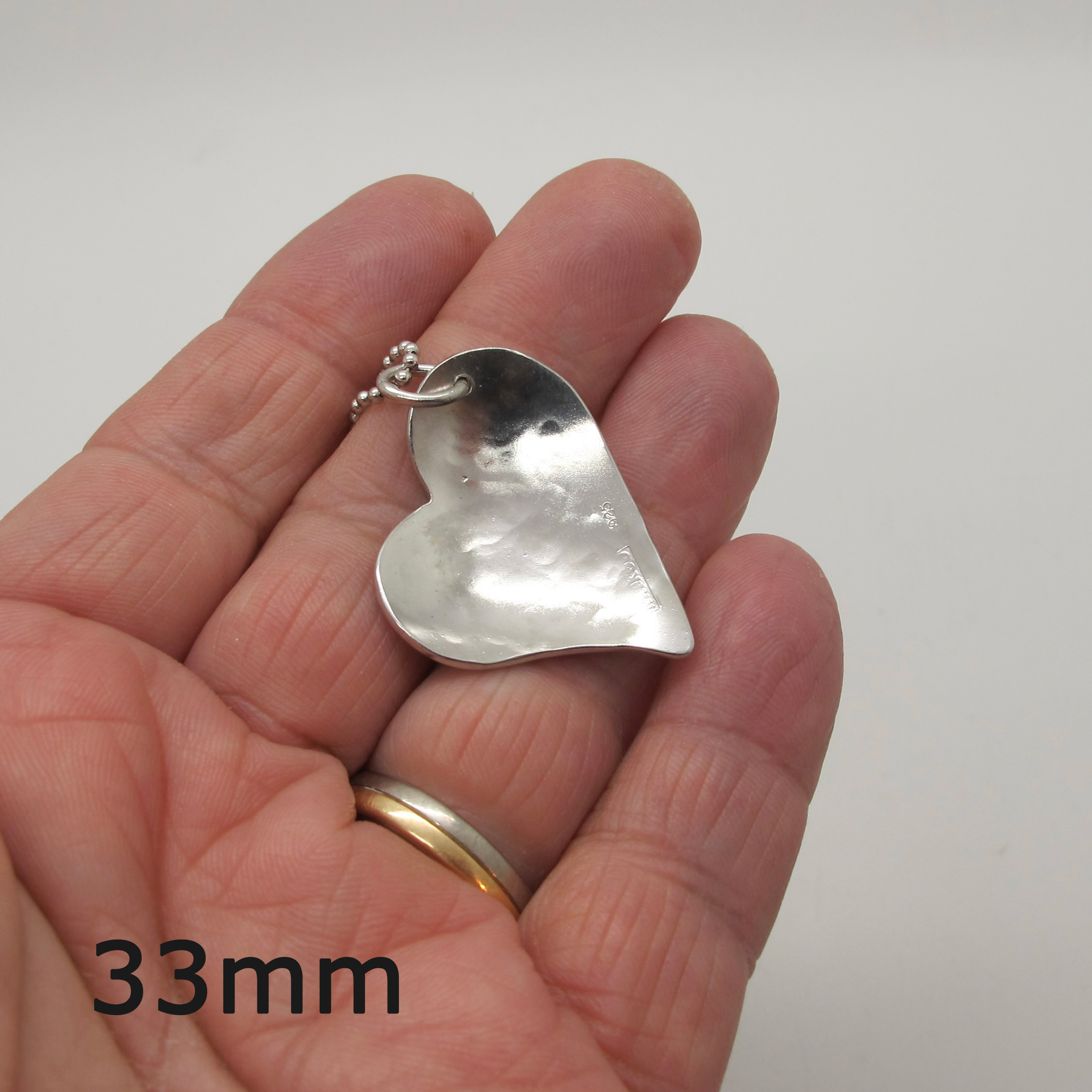 Sterling Silver Handmade Heart Pendant - 9
