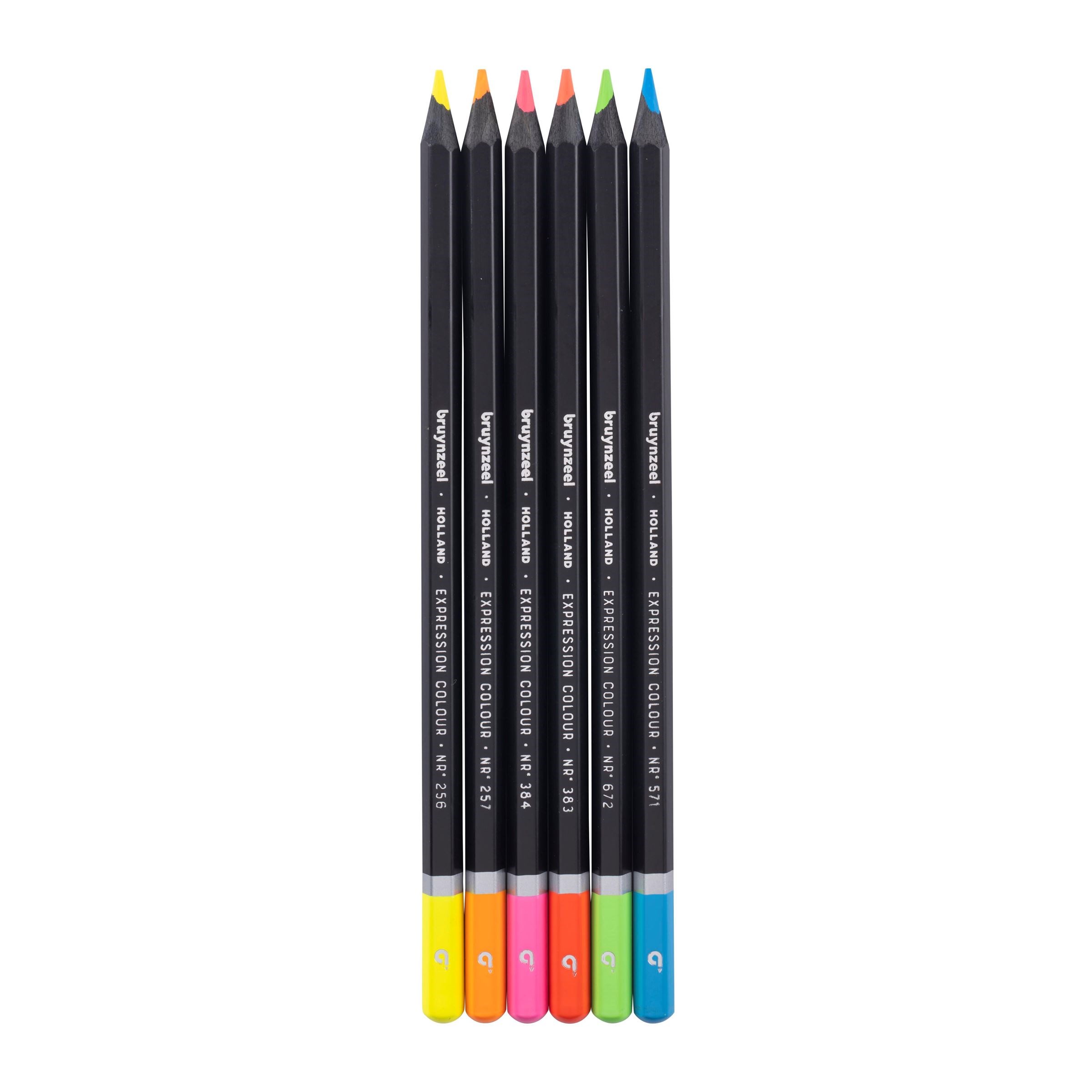 Bruynzeel Expression colour pencil tin | 6 neon shades - 2