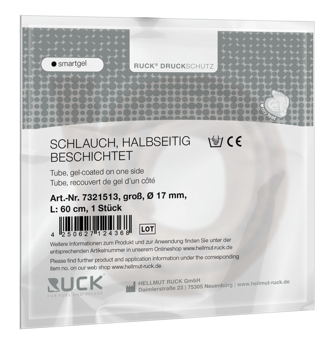 RUCK® AVLASTNING Smartgel, Elastisk halvsidig digistrip, Ø 19 mm längd 60 cm, 1 st