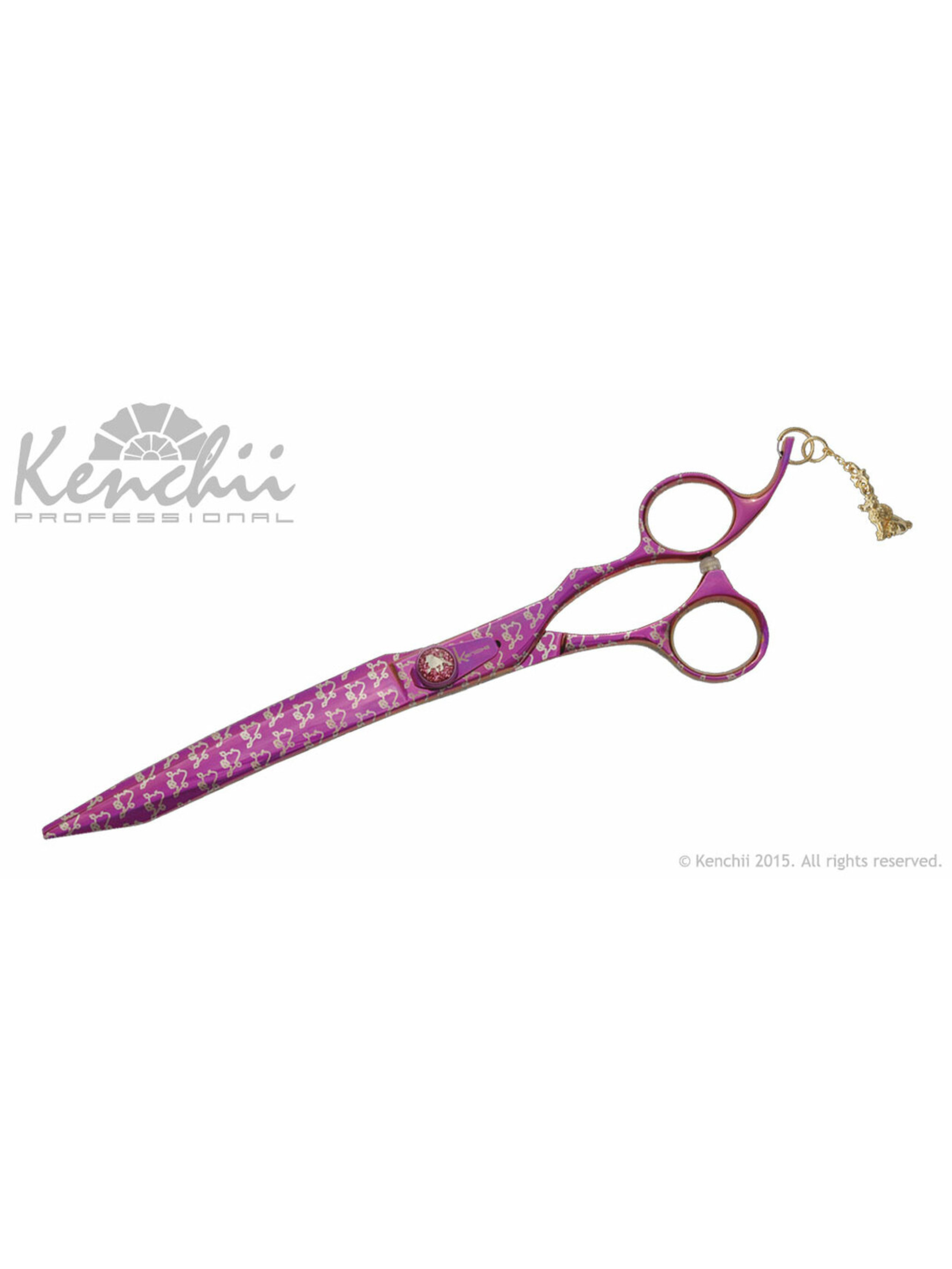 KENCHII PINK POODLE straight Scissor 8" ALWAYS YOUR FRIEND