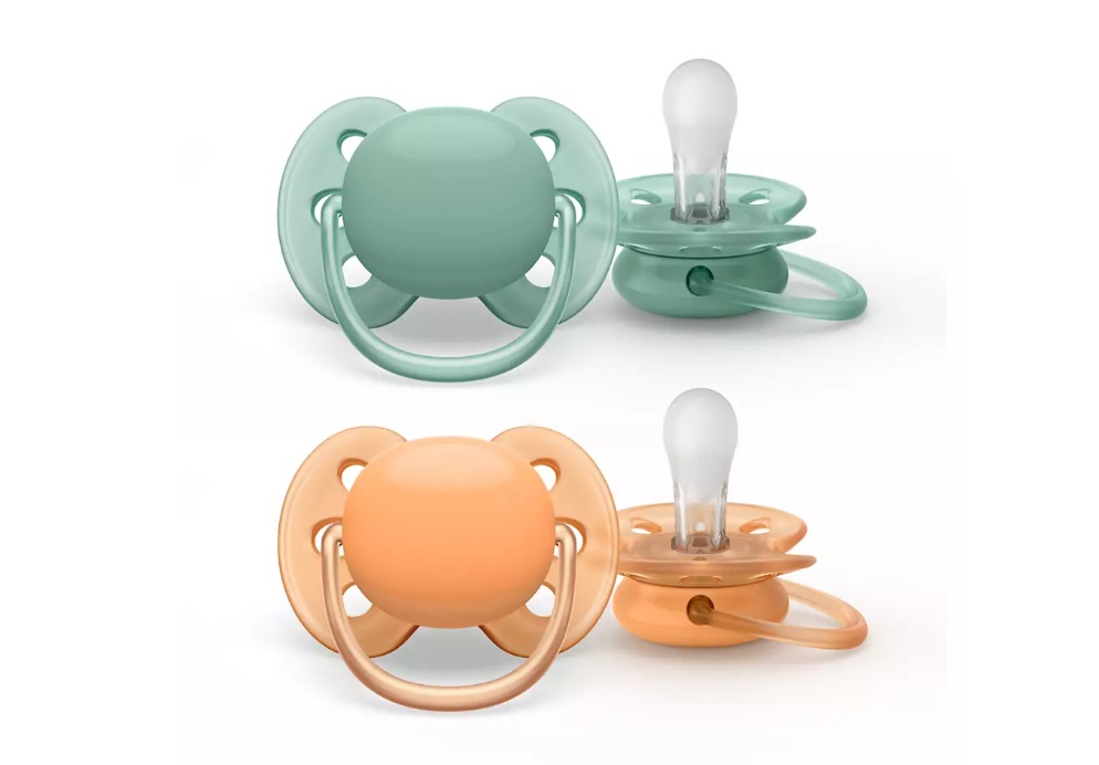 Soother Ultra Soft 0-6m 2 pack Grön/Orange - Philips Avent