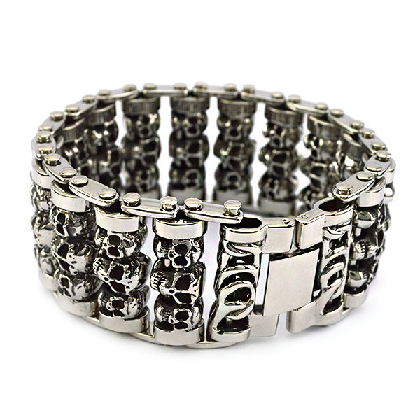 Dödskalle Armband Boss De Lux. (233x35x7,5 mm.) - 5