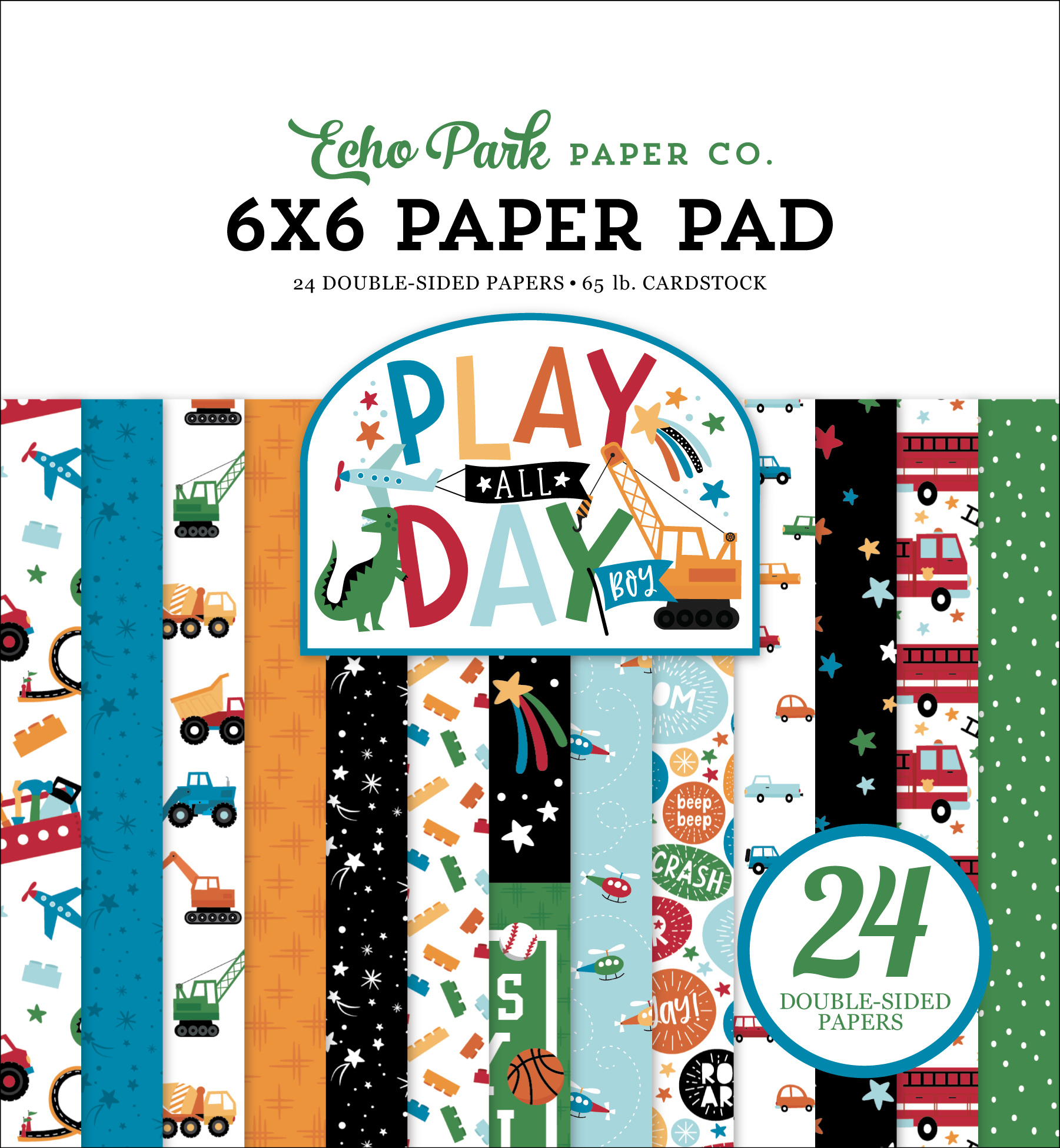 ECHO PARK-Play All Day Boy 6x6 Inch Paper Pad 