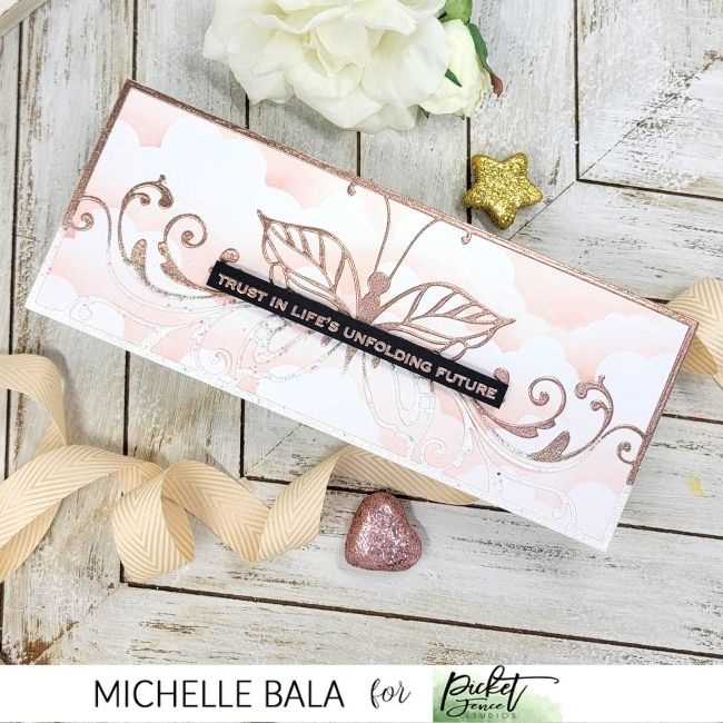 PICKET FENCE STUDIOS -Slim Line Hopes and Dreams Butterfly 4x10 Inch Cover Plate Dies  - 6