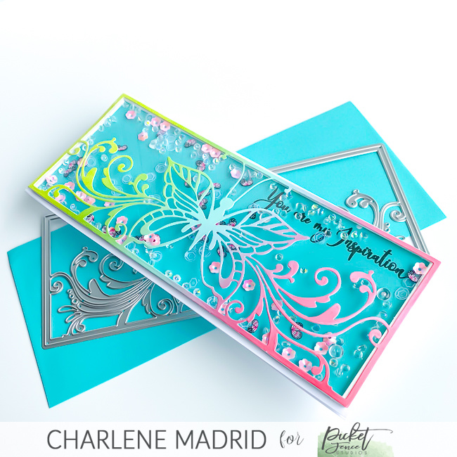 PICKET FENCE STUDIOS -Slim Line Hopes and Dreams Butterfly 4x10 Inch Cover Plate Dies  - 3
