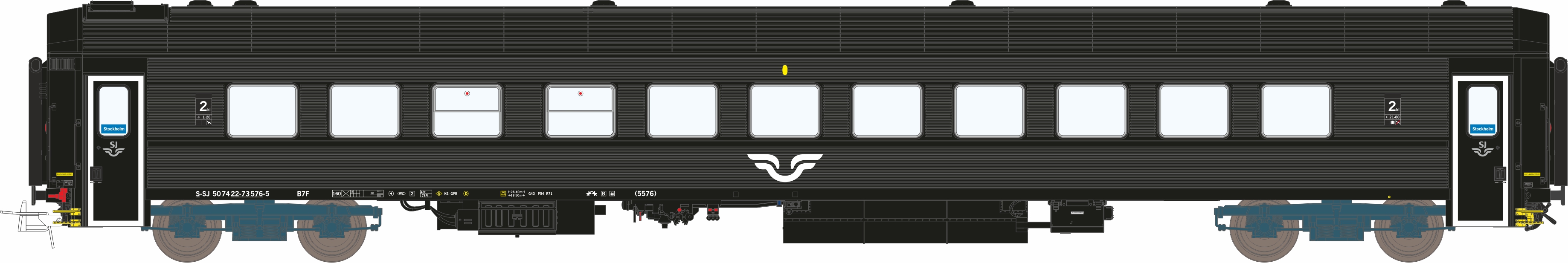 Sittvagn B7F 5576 svart