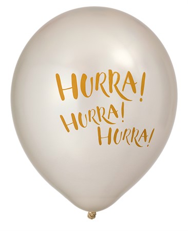 Ballonger Hurra Pärlemor vit 