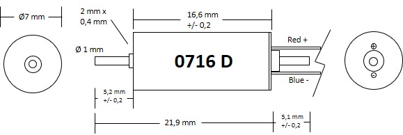 Motor 7x16 - double shaft - 2