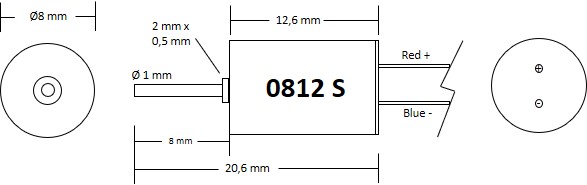 Motor 8x12 - single shaft - 2