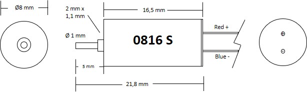 Motor 8x16 - double shaft - 3