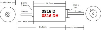 Motor 8x16 - double shaft
