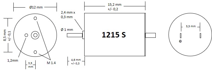 Motor 12x15 - single shaft - 2