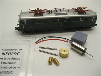 Replacement motor kit for Flm ÖBB 1010, SBB Ae 6/6, DB DRB E94, DR DRG BR 194, ÖBB MWB Rh 1020