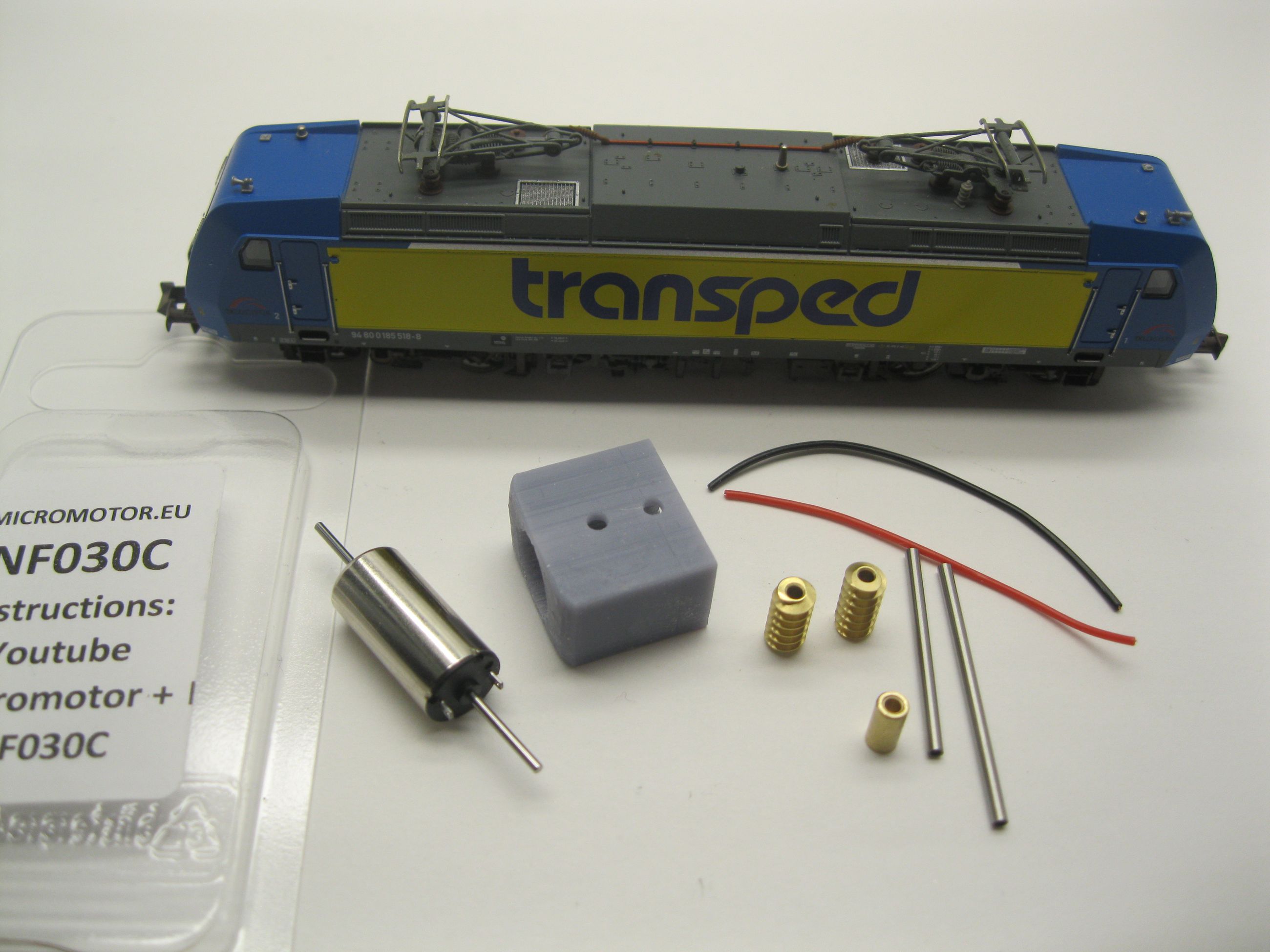 Replacement motor kit for Flm BR 245, BR 101, BR 145, BR 146, BR 185, SBB Re 481 Re 482, BLS Re 485, CFL BR 4000