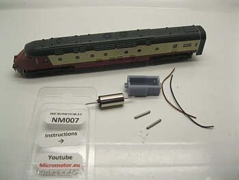 Replacement motor kit for Minitrix NS SBB RAM TEE